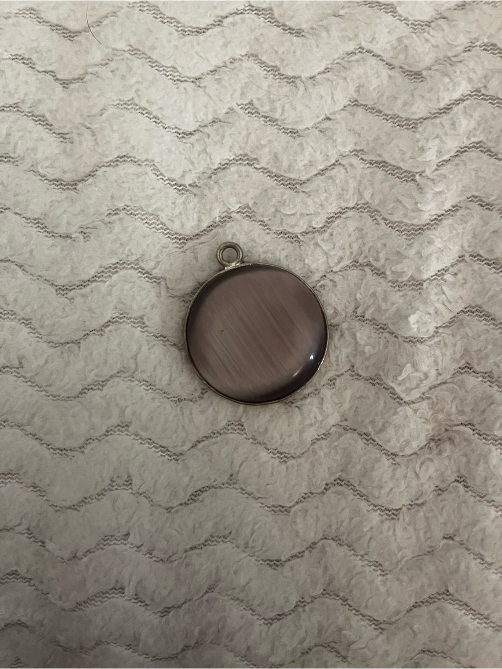 Round Mauve Glass Pendant Charm